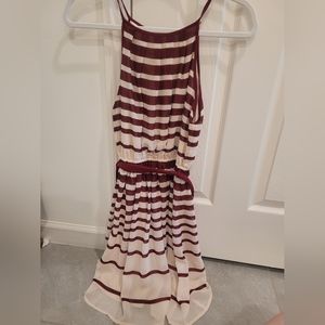 Crimson and Tan striped dress